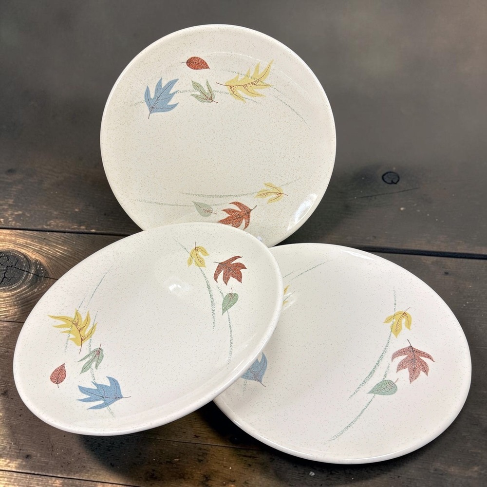 Franciscan Autumn Leaf Dishes Plates Set of 3 Vintage Mid Century Modern 8 Inch